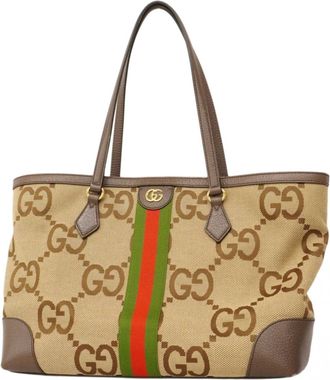 Gucci Brown Canvas Tote Bag (Pre-Owned)