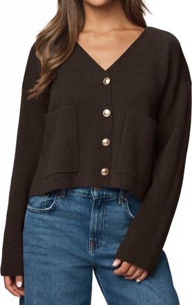 Splendid Libby Cropped Cardigan In Soft Chocolate