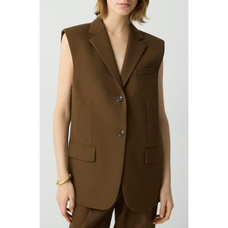 Theory Boxy Wool Blend Vest in Clove at Nordstrom Rack, Size 10