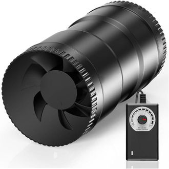 Elle Extractor De Aire En L&iacute;nea De 100 Mm, 6 W, 221 M&sup3;/h, Ventilaci&oacute;n De Velocidad Variable, Adecuado Para S&oacute;tanos H&uacute;medos, Garajes Y Cultivos Hidrop&oacute;nicos