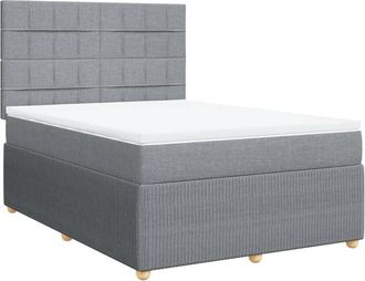 vidaXL Vidaxl - Cama Box Spring Con Colch&oacute;n Tela Gris Claro 140x200 Cm