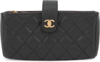Chanel Matelasse Black Grained Calfskin Pouch (Pre-Owned)