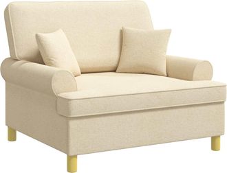 vidaXL Sill&oacute;n Con Cojines Crema Tela Vidaxl