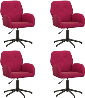 vidaXL Sillas De Escritorio Giratorias 4 Uds. 54 X 55 X 90 Cm Vidaxl