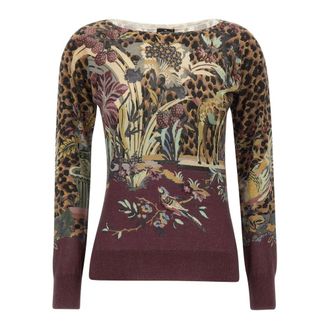 Etro Silk and Cashmere Jumper - female - Etro - Round-neck Knitwear - Multicolor - XL - Knitwear