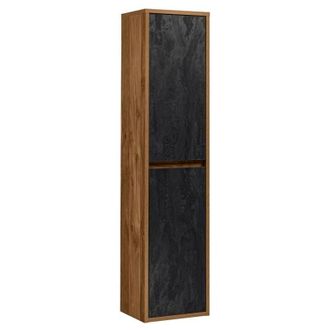 Vente-Unique Vente-unique - Colonna per bagno sospesa Naturale e Antracite H170 cm - tikitki