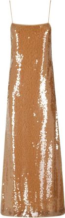 Alberta Ferretti Abito con paillettes - - Dresses - Donna - Marrone - M