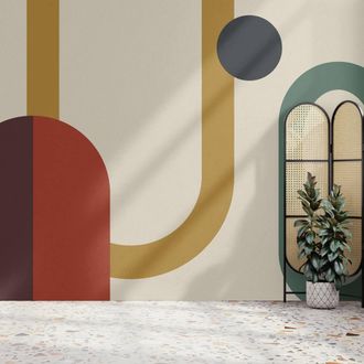 Superfresco Easy Oval Geo Pop Red Print To Order 3m x 2.8m Mural