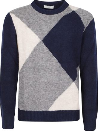 Ballantyne Maxi Diamond Intarsia Wool-Blend Sweater