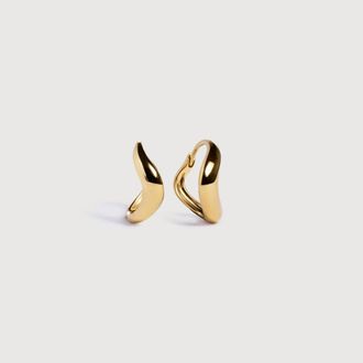 Monica Vinader Gold Swirl Huggie Earrings