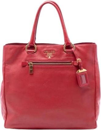 Prada Pre-owned Vintage Satchel - Dames - Vintage Shopper - Rood - ONE Size - Leer - Vintage