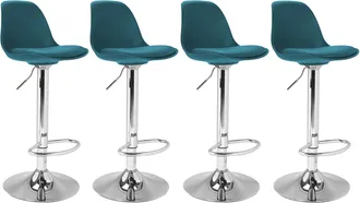 IDMarket Set Di 4 Sgabelli Da Bar Karl Design Blu Anatra