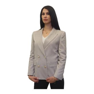 Marella Giacca doppio petto - Dames - Jassen - Beige - Maat: M Katoen