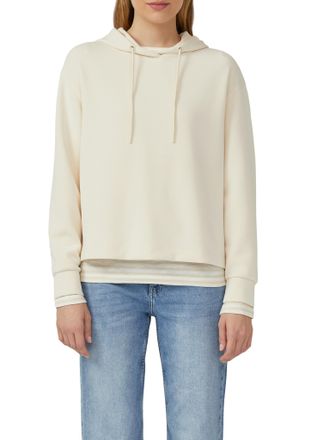 s.Oliver Hoodie S.OLIVER, Damen, Gr. 34, beige (ecru), Sweatware, Obermaterial: 47% Modal, 41% Polyester, 12% Elasthan, unifarben, regular fit Po-bedeckend, oh