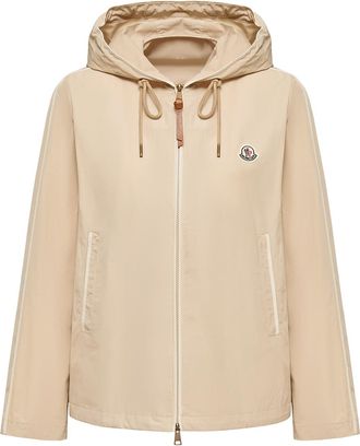 Moncler Moncler Sarracenia Hooded Jacket, Women, Beige, Size: 0