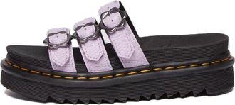 Dr. Martens (WMNS) Dr.Martens Blaire Flower Buckle Milled Nappa Slide Sandals Lilac 30710308