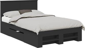 vidaXL Estructura De Cama Negro 120 X 200 Cm Madera De Ingenier&iacute;a Vidaxl