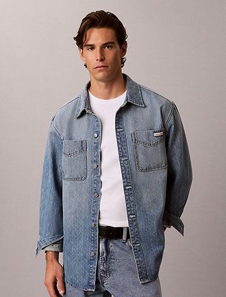 Calvin Klein Sobrecamisa Holgada Denim A&ntilde;os 90 Con Logo
