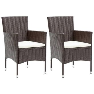 Berkfield Home Elegant 3 Piece Garden Dining Set Poly Rattan & Tempered Glass Brown