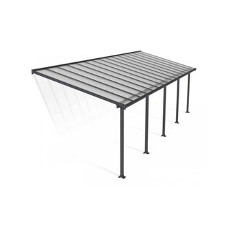 Palram Patio Cover Olympia 3 x 9.15 Clear - L924 x W300 x H305 cm - Grey
