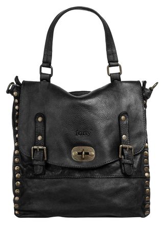 Forty Degrees Cityrucksack FORTY, Damen, Gr. B/H/T: 32cm x 28cm x 8cm, onesize, schwarz, Leder, Rindsleder, Rucks&auml;cke Cityrucksack, echt Leder, Made in Italy