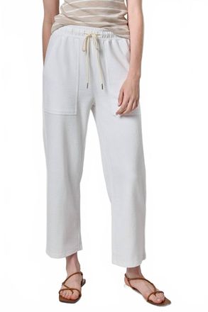 Lilla P Textured Terry Pant In White