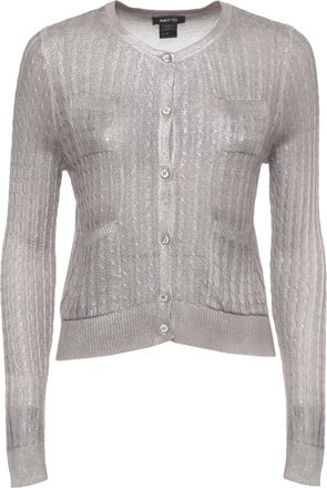 Avant Toi Silver Cotton Crewneck Cardigan