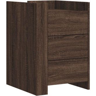 vidaXL Comodino Rovere Marrone 45x50x65 cm in Legno Multistrato - Vidaxl