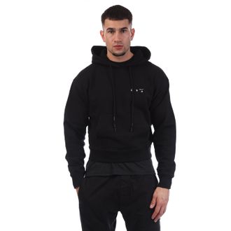 Off-white Mens Off White Caravaggio Paint Over Hoodie in Black-White Cotton - Size X-Large