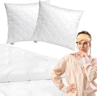 OEM Edred&oacute;n Antial&eacute;rgico Para 4 Estaciones + 2 Almohadas 70x80