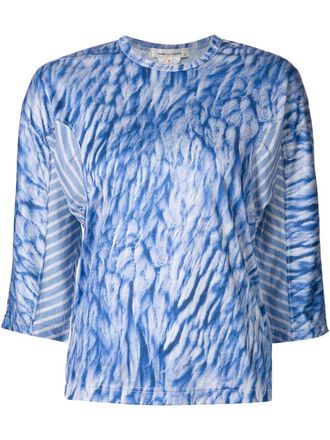 Comme Des Gar&ccedil;ons abstract print blouse - Blauw
