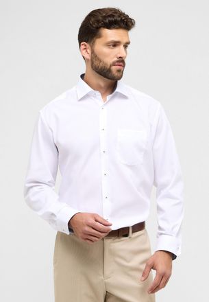 Eterna Langarmhemd ETERNA MODERN FIT, Herren, Gr. 43, Normalgr&ouml;ssen, wei&szlig;, Popeline, 100% Baumwolle, tailliert, Manschette, Hemden Langarmhemd, NON IRON (b&uuml;g