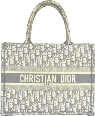 Dior Gray Canvas Handbag Tote Bag (Pre-Owned)