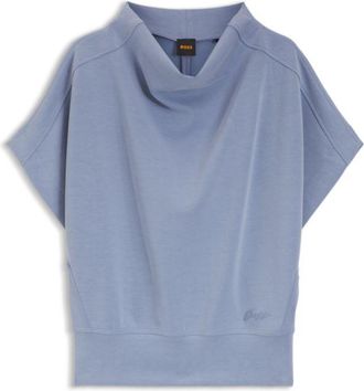 BOSS Short-sleeved sweatshirt with loose high neckline