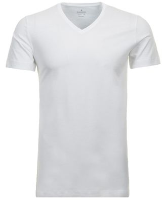 Ragman Mens Bodyfit with 2V-Neck - White - 0-3 Months