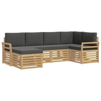 vidaXL Conjunto De Sof&aacute;s De Exterior 6 Pcs Blanco Y Antracita Vidaxl