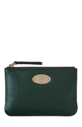 Mulberry Plaque Leather Coin Pouch in Mulberry Green at Nordstrom