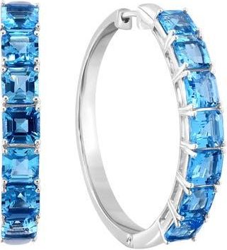 Effy Sterling Silver Blue Topaz Hoop Earrings at Nordstrom Rack
