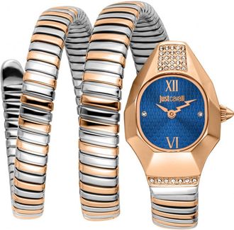 Just Cavalli Womens JC1L397M0085 Ladies Signature Snake Lunara Watch - Rose Gold