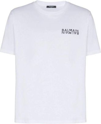 Balmain White Cotton Mens T-Shirt