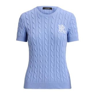 Ralph Lauren Round-neck Knitwear, female, Blue, Size: XS Eyelah Short-sleeve Pullover