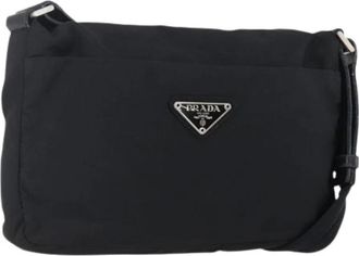 Prada Pre-owned Cross Body Bags, female, Black, Size: ONE SIZE Pre-owned Nylon Crossbody Bag