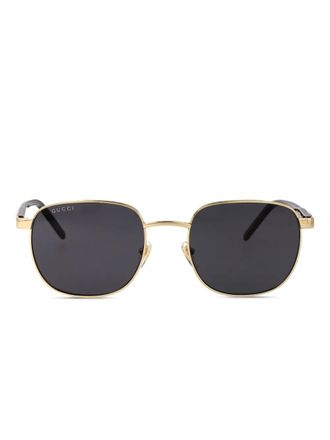 Gucci Zonnebril met rond montuur - Goud