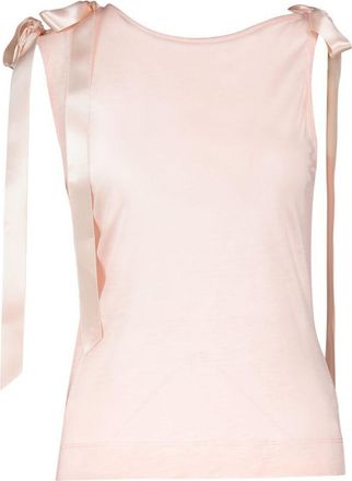 Simone Rocha Womens Bow Ribbon-Tail Tank Top Pink Synthetic Tops