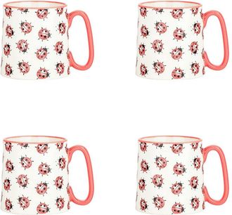 10 Strawberry Street Set Of 4 Bella Ladybug Mugs