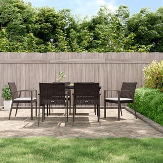 vidaXL Vidaxl - Sillas Jard&iacute;n Cojines 6 Uds Rat&aacute;n Sint&eacute;tico Marr&oacute;n 56,5x57x83cm