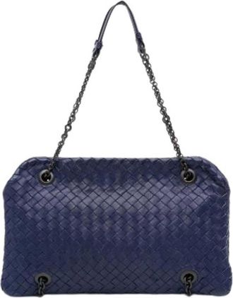 Bottega Veneta Pre-owned Shoulder Bags, female, Blue, Size: ONE SIZE Pre-owned Leather shoulder-bags