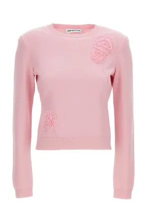 Self Portrait Pink Floral Knit Crewneck Jumper