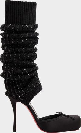 Christian Louboutin 110mm Cassia Annmac Satin Leg Warmer Pumps