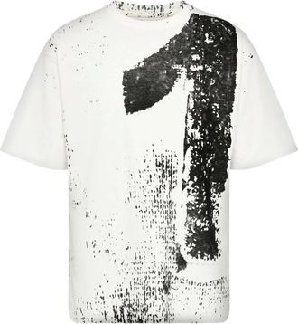 Maison Margiela T-shirt in Cotone con 10 Stampe - - Tops - Uomo - Bianco - S